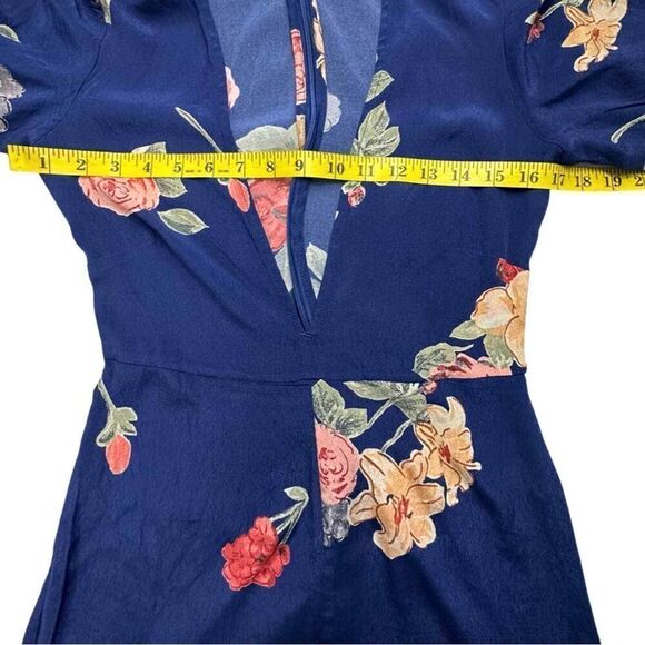 Capulet Womens Jumpsuit Size XS Blue Floral V-Neck Wide Leg‎ Boho Feminine - Picture 7 of 11